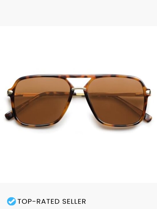 Retro Square Aviator Sunglasses Polarized Lens Y2K Trendy Unisex Fashion main image 6